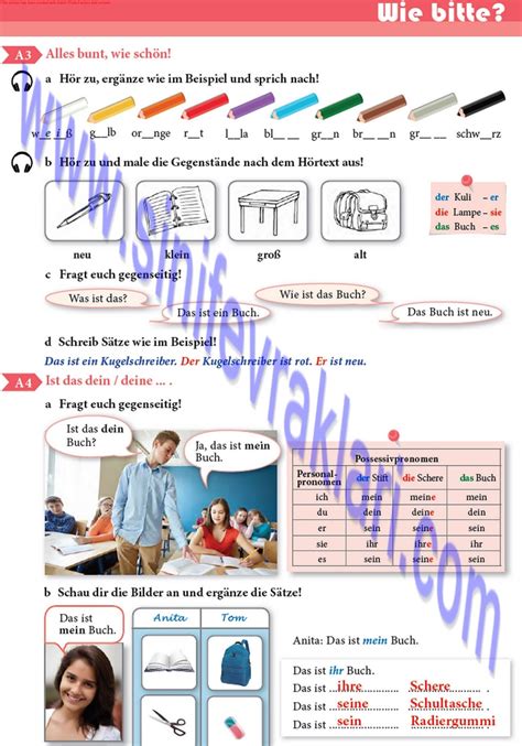 Almanca 10 sınıf ders kitabı cevapları a1 2